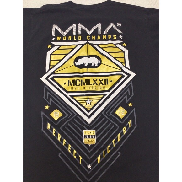 Ecko Unltd. MMA T-shirt Black Gold Men Large 00s Baggy Streetwear Y2K Military - Picture 4 of 7